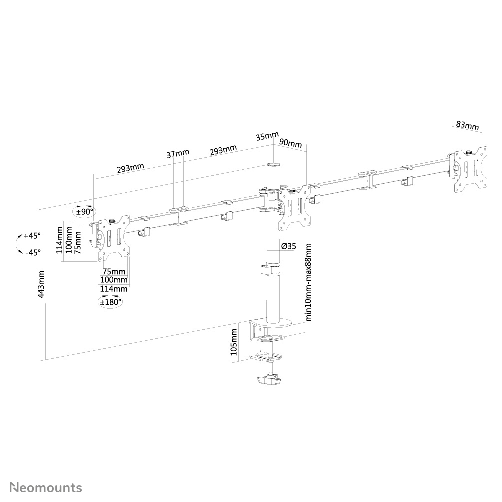 Neomounts by Newstar monitor arm desk mount